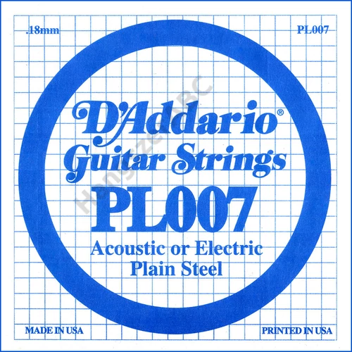 D'Addario PL007 különálló akusztikus/elektromos gitárhúr, acél, 007