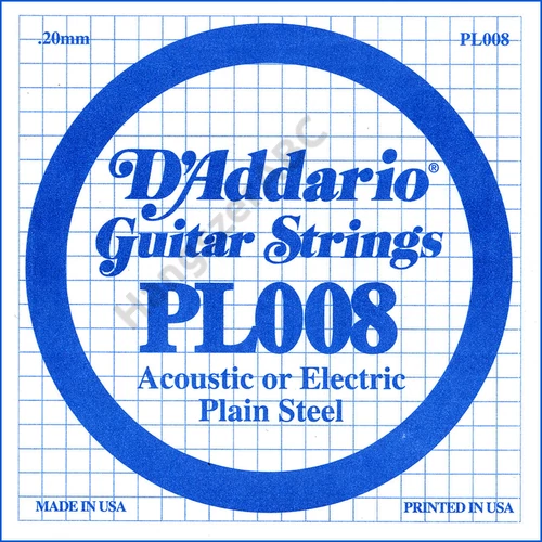 D'Addario PL008 különálló akusztikus/elektromos gitárhúr, acél, 008