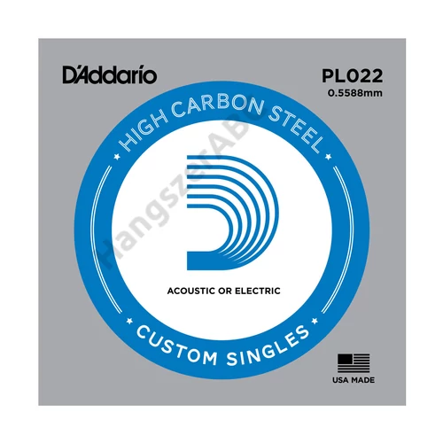 D'Addario PL022 különálló akusztikus/elektromos gitárhúr, acél, 022