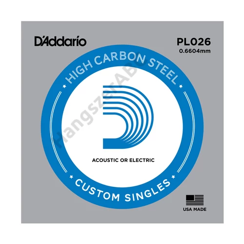D'Addario PL026 különálló akusztikus/elektromos gitárhúr, acél, 026