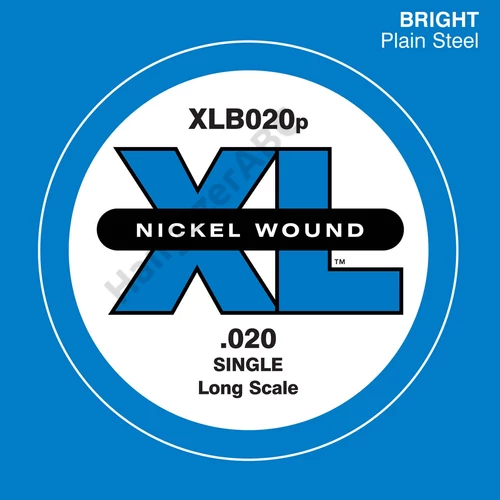 D'Addario XLB020P különálló basszus gitárhúr, acélová, 020