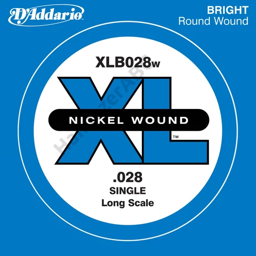 D'Addario XLB028W különálló basszus gitárhúr, nikkel, XL széria 028, long scale