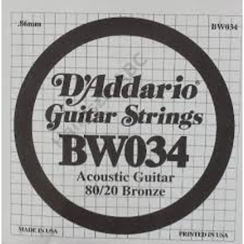 D'Addario BW034 különálló akusztikus gitárhúr, 80/20, wound 034