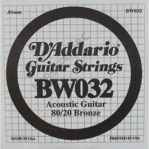 D'Addario BW032 különálló akusztikus gitárhúr, 80/20, wound 032