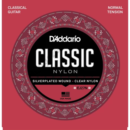 D'Addario EJ27N klasszikus gitár húrkészlet nylon/silver wound normal tension