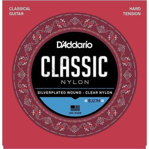 D'Addario EJ27H klasszikus gitár húrkészlet student, nylon/silver wound hard tension