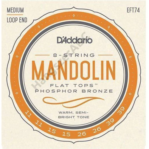 D'Addario EFT74 mandolín húrkészlet 011-039,  flat top, phosphor-bronze, medium