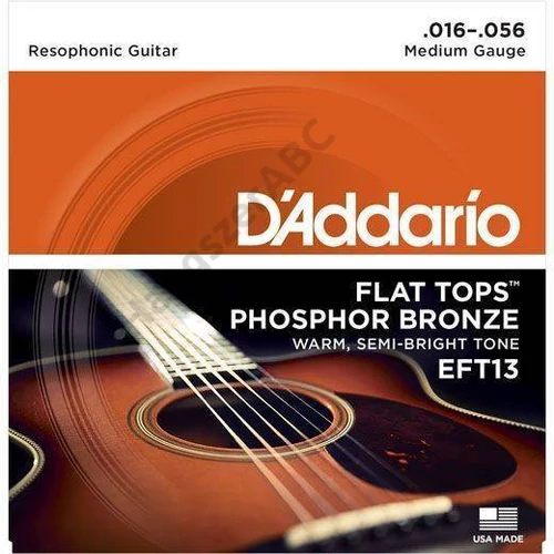 D'Addario EFT13 akusztikus gitár húrkészlet 16-56 phosphor-bronze, resophonic, flat top, medium