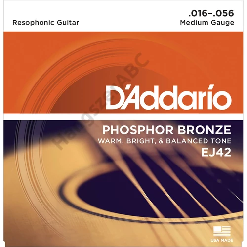 D'Addario EJ42 akusztikus gitár húrkészlet 16-56 phosphor-bronze, resophonic