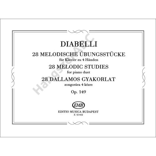 Diabelli, Anton, Chován Kálmán  - 28 dallamos gyakorlat (öt hang terjedelemben zongorára, 4 kézre)