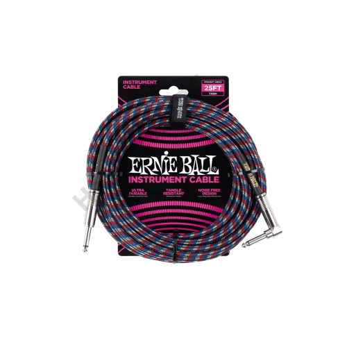 Ernie Ball Ernie Ball Szövetkábel Fekete/Piros/Kék/Fehér