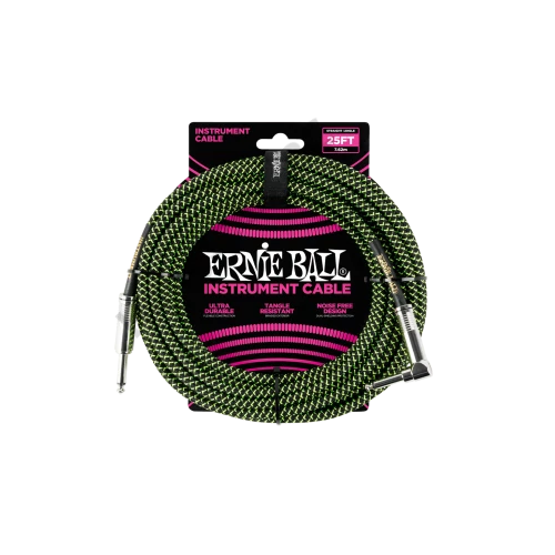 Ernie Ball Ernie Ball Szövetkábel Fekete/Zöld