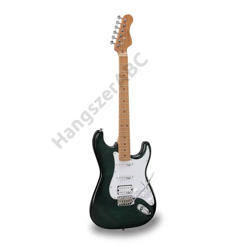 SOUNDSATION RIDER-DELUXE-M AGR - Dupla cutaway elektromos gitár 2 single coil + osztható humbucker hangszedővel és önzáró kulcsokkal (Wilkinson hardver, roasted juhar nyak+fogólap, lángolt fedlap)