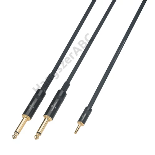 Soundsation WM-MJ2J15 - Wiremaster adapterkábel Mini jack sztereo 3,5 - 2 x Jack 6,3 Mono / 1.5m