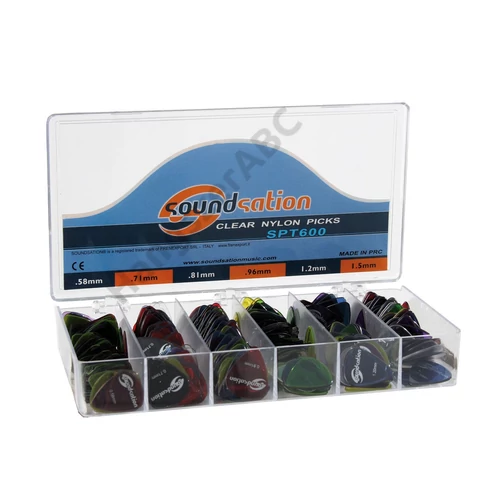 Soundsation SPT-600-BOX - Tiszta nylon pengető doboz (600 db)