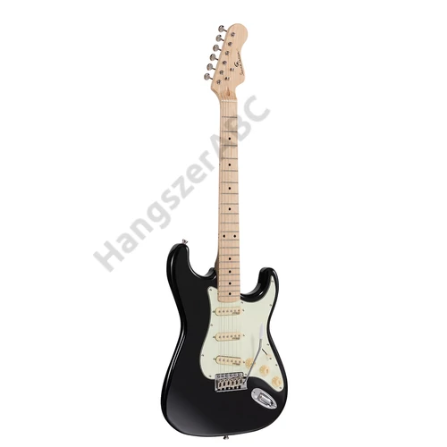 Soundsation RIDER-RETRO-M BK - Double cutaway elektromos gitár 3 single coil pickuppel és vintage kulcsokkal (Wilkinson mechanika, juharfa fogólap)