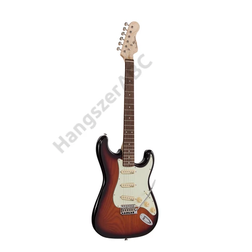 Soundsation RIDER-RETRO-R TSB - Double cutaway elektromos gitár 3 single coil pickuppel és vintage kulcsokkal (Wilkinson mechanika, eco-rózsafa fogólap)