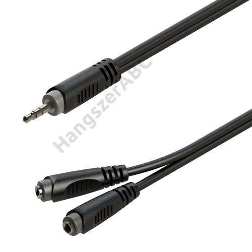 Soundsation GL-JSm2JSFm02 - Y-adapter kábel: 3.5mm Jack papa SZTEREO - 2x3.5mm Jack mama SZTEREO / 0.2m