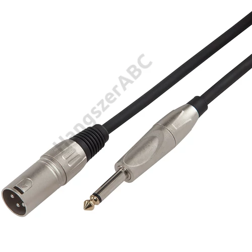 Soundsation BMCXJ-5BK - Szimmetrikus mikrofonkábel: XRL 3pólusú papa - 6.3mm Jack MONO / 5m