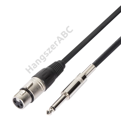 Soundsation EMCXJ-10BK - Szimmetrikus mikrofonkábel: XRL 3pólusú mama - 6.3mm Jack MONO / 10m