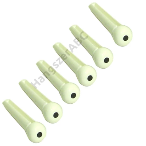 2084 - Fehér gitártüske fekete pöttyel  (50 db-os kiszerelés)