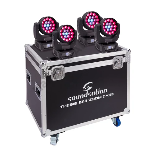 Soundsation THESIS 1912 ZOOM SET - 4 db THESIS 19112 ZOOM robotlámpa szett és flight case