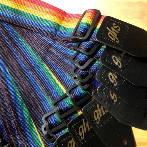 GHS A8RAIN gitár heveder, nylon, szivárvány színű