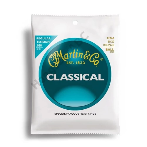 Martin M-260 húr, klasszikus, bronz, Ball End