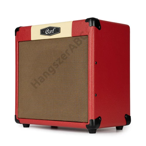 Cort CM15R-DR gitárerősítő zengetővel, 15 Watt, vörös