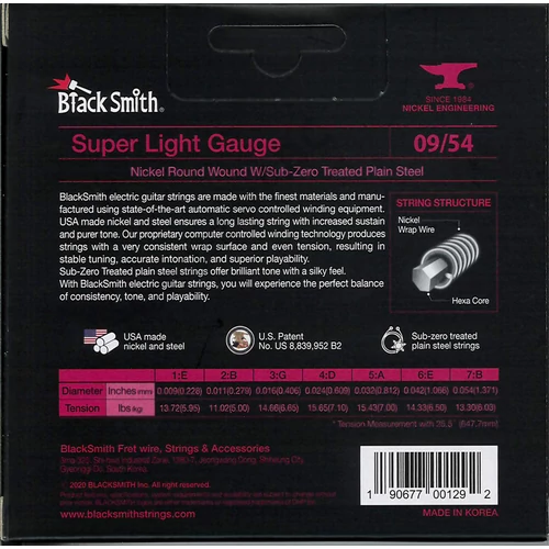 BlackSmith Electric, Super Light 09-54 húr - 7 húros