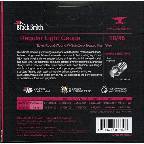 BlackSmith Electric, Regular Light 10-46 húr - 3 szett