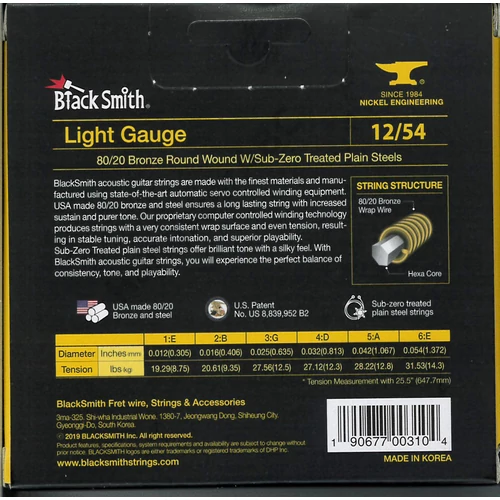 BlackSmith Acoustic Bronze, Light, 12-54 húr - 3 szett