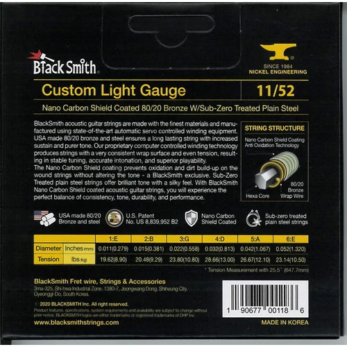 BlackSmith AOT Acoustic Bronze, Custom Light 11-52 húr