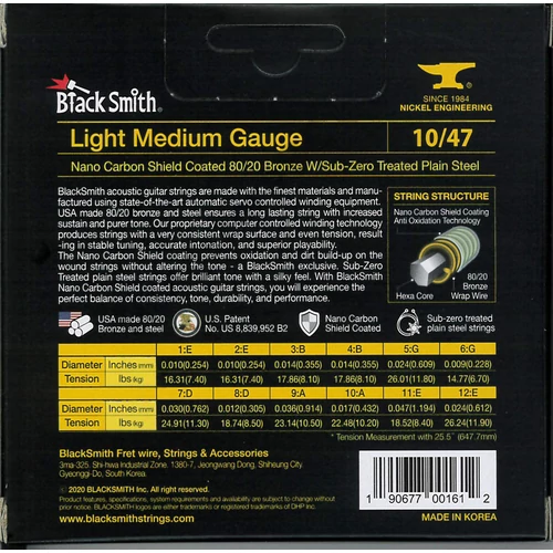 BlackSmith AOT Acoustic Bronze, Light Medium 10-47 húr - 12 húros