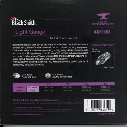 BlackSmith Bass, Light, 35 col, 40-100 húr