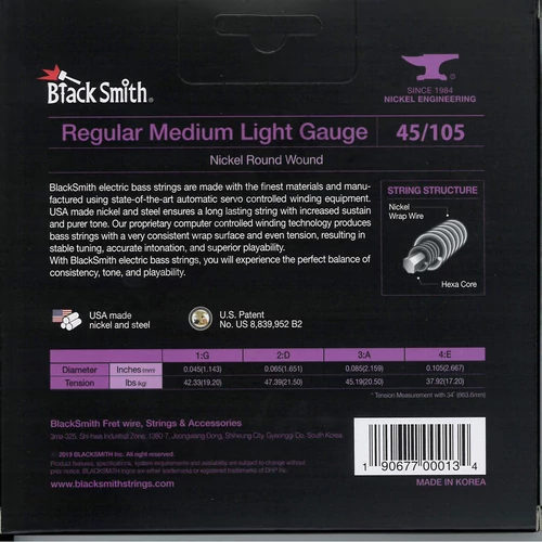 BlackSmith Bass, Regular Medium Light, 34 col, 45-105 húr
