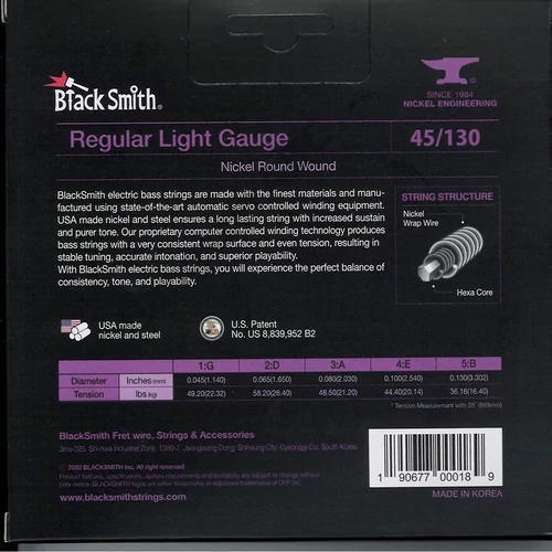 BlackSmith Bass, Regular Light, 35 col, 45-130 húr - 5 húros