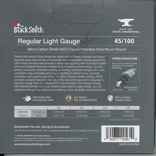 BlackSmith AAOT Bass, Regular Light, 35 col, 45-100 stainless húr