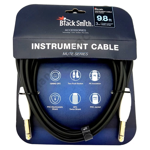 BlackSmith Mute Series egyenes jack, 3m-es kábel