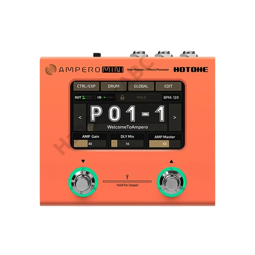 Hotone MP-50OR Ampero Mini erősítő modellező és effekt processzor, narancsszínű