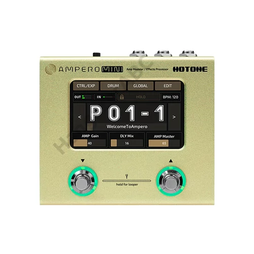 Hotone MP-50MT Ampero Mini erősítő modellező és effekt processzor, mustárszínű