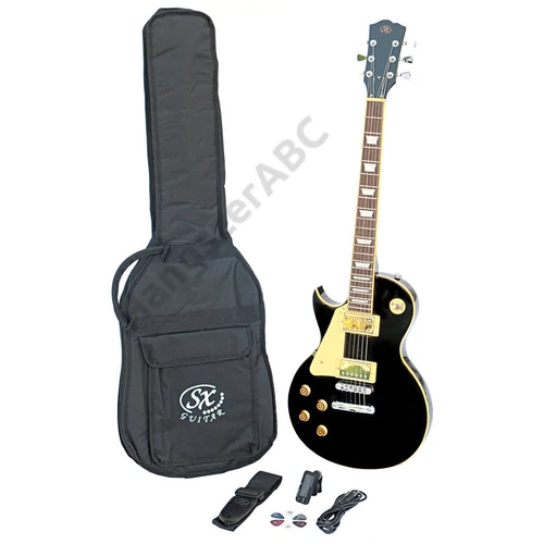SX SE3 Left Handed Electric Guitar Kit Black