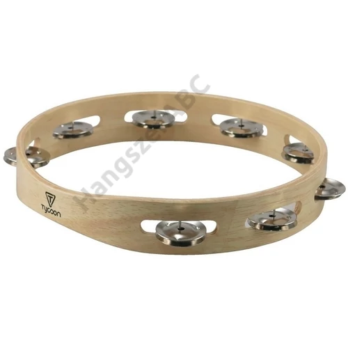 Tycoon Single Row Wooden Tambourine With Steel Jingles