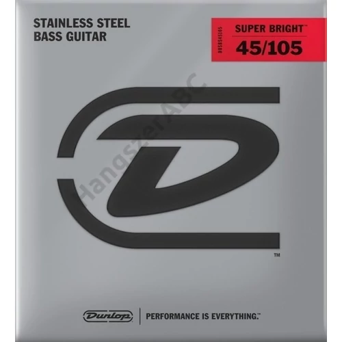 Dunlop DBSBS45105 Stainless Steel Bass Guitar Strings, Medium