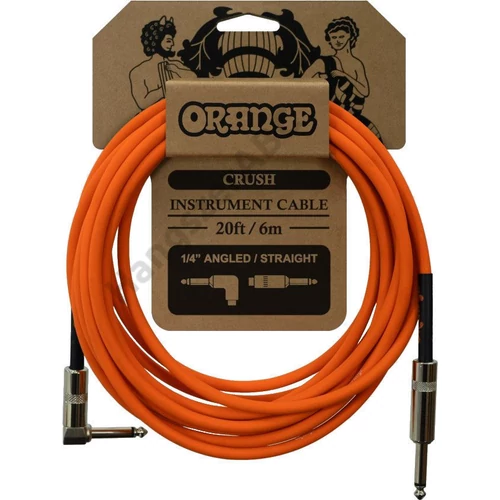 Orange Crush 20ft Instrument Cable Angled to Straight