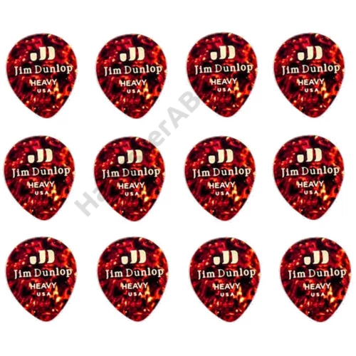 Dunlop 485P-05HV Celluloid Teardrop Shell Heavy Player's Pack