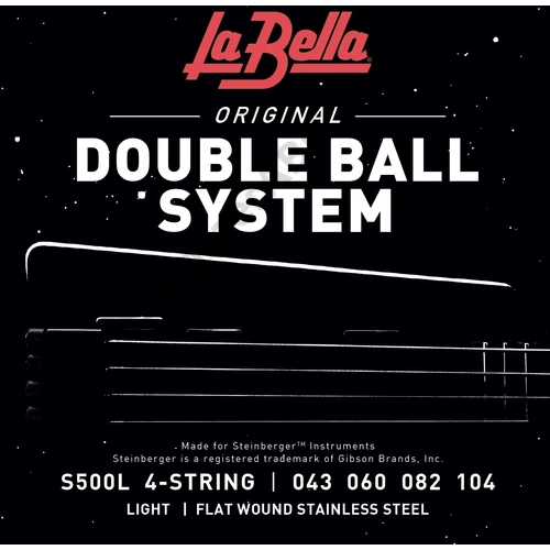 LaBella S500L Double Ball End Flat Wound Bass Strings Light 43-104