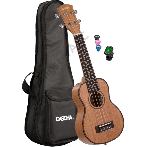 Cascha HH 2027 DE Premium Mahogany Soprano Ukulele Set