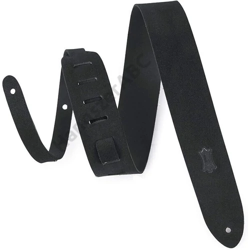 Levys Wide Suede Leather Guitar Strap in Black Extra Long