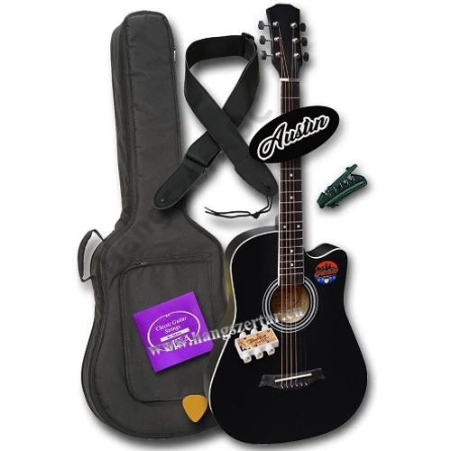 Austin AW-38 BK 3/4-es akusztikus gitár szett 2